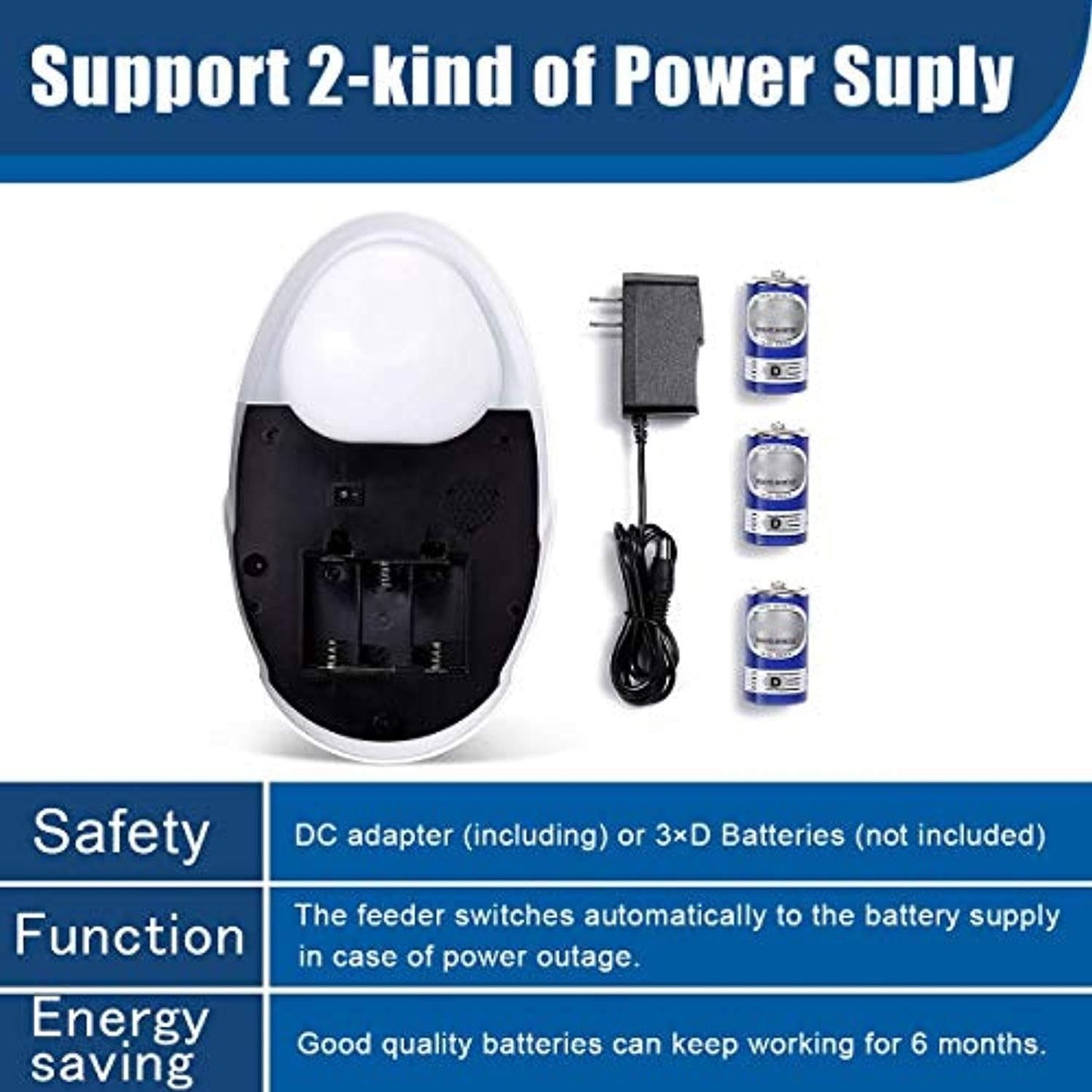 Distributeur Automatique Pour Animaux Domestiques 6 Repas Chien Chat Distributeur De Nourriture&Bol De Remplacement, Contrôle De Portion Et Enregistrement Vocal- Supporte Batterie Et Adaptate - One PETS-TOP