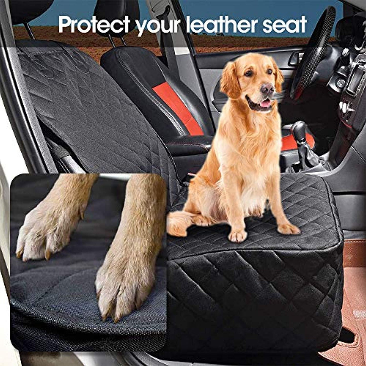 Housse De Siège Avant Pour Chien Voiture Universelle Imperméable Protection Intégrale Siège Couverture Pour Animaux Avec Ancrages De Siège - One PETS-TOP