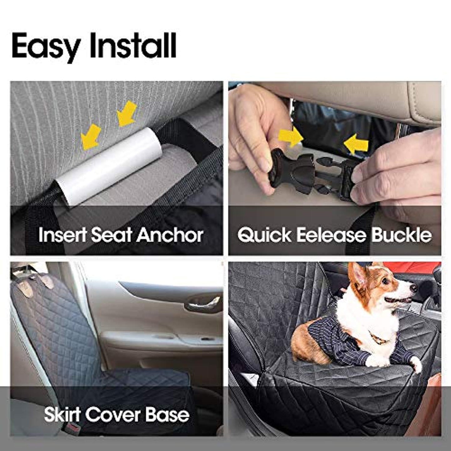 Housse De Siège Avant Pour Chien Voiture Universelle Imperméable Protection Intégrale Siège Couverture Pour Animaux Avec Ancrages De Siège - One PETS-TOP