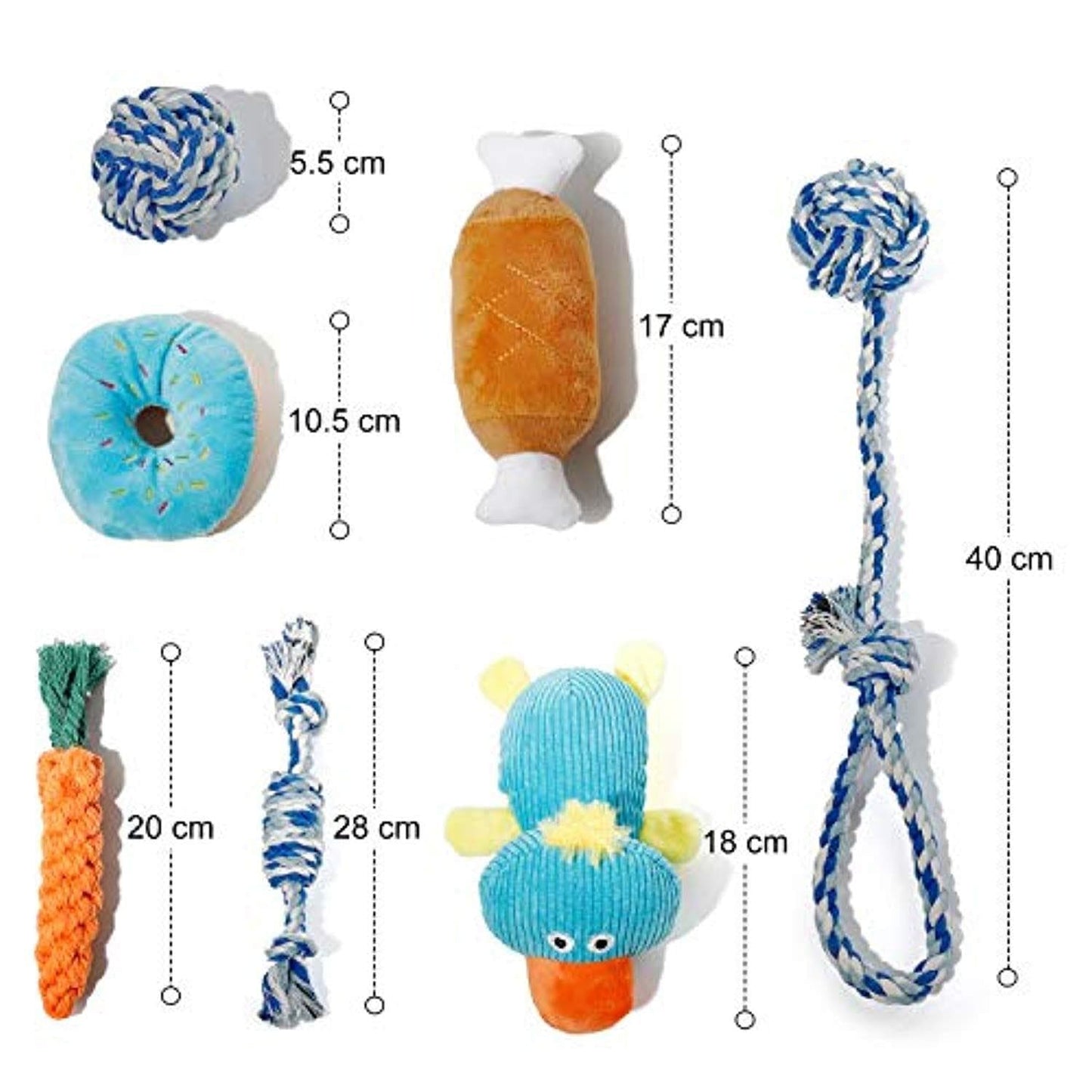 Jouet Chiot Chien- 7 Pcs Jouets Durables Pour Chiens Pour Chiots/Petits Chiens. Jouet À Mâcher Corde De Dentition Pour Chiot Et Jouet De Chien En Peluche Avec Sac À Linge - Coton Naturel - One PETS-TOP