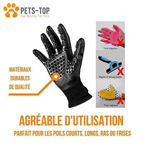 One Pets-Top Nouveau 2019 Paire Gant Ramasse Brosse Toilettage Poils Animaux Chien Chat Cheval Lapin Anti Boule De Poils, Elimine Les Poils, Anti Poils Courts Et Longs Efficace Ergonomique - One PETS-TOP