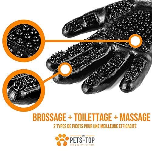 One Pets-Top Nouveau 2019 Paire Gant Ramasse Brosse Toilettage Poils Animaux Chien Chat Cheval Lapin Anti Boule De Poils, Elimine Les Poils, Anti Poils Courts Et Longs Efficace Ergonomique - One PETS-TOP