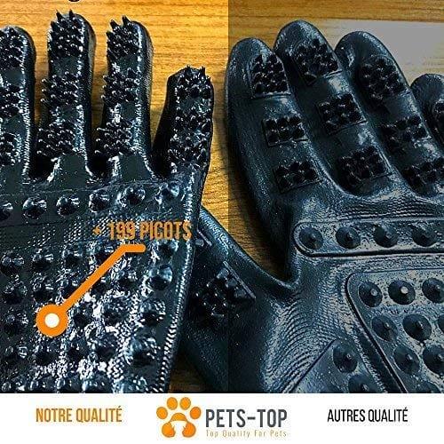 One Pets-Top Nouveau 2019 Paire Gant Ramasse Brosse Toilettage Poils Animaux Chien Chat Cheval Lapin Anti Boule De Poils, Elimine Les Poils, Anti Poils Courts Et Longs Efficace Ergonomique - One PETS-TOP