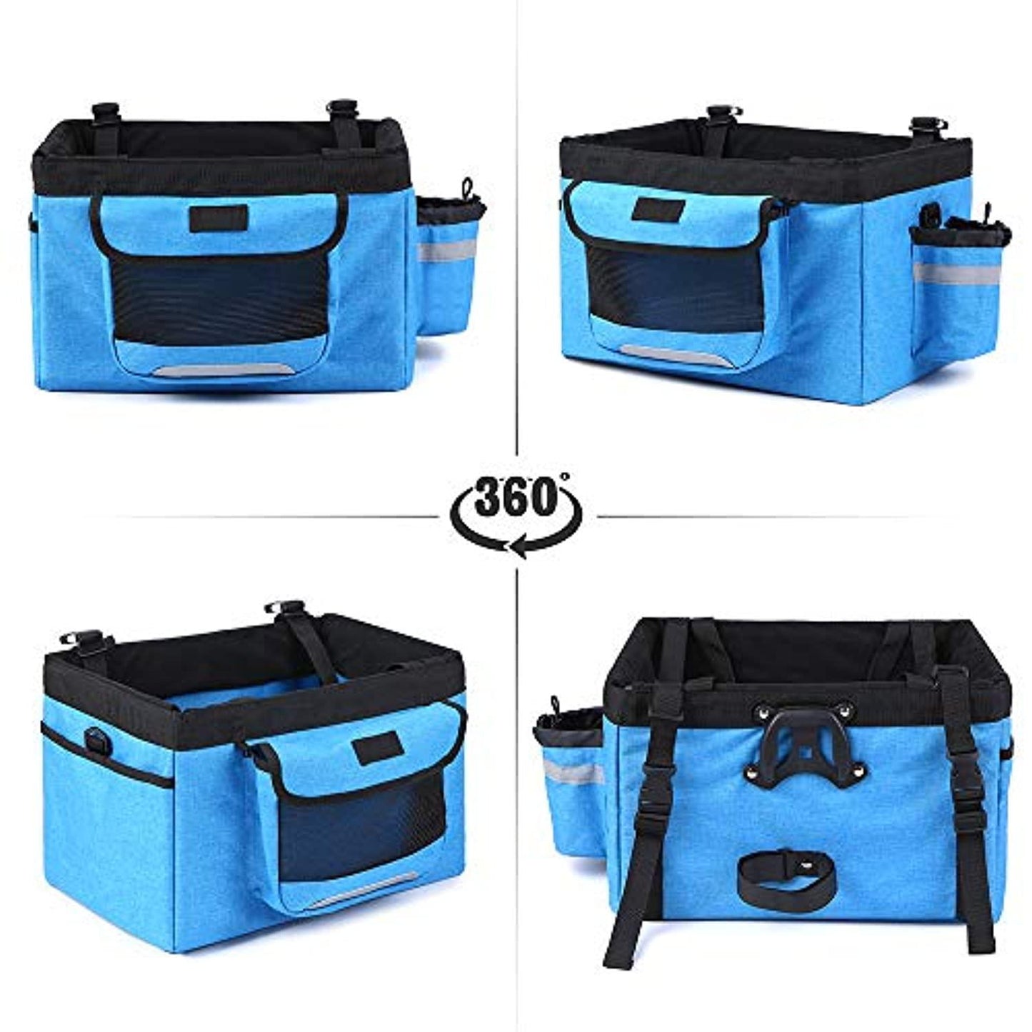 Panier De Vélo,Pliable Vélo Avant Panier Amovible Vélo Pet Panier Pet Chien Chat Lapin Transporteur Camping Fourre-Tout Sac - One PETS-TOP