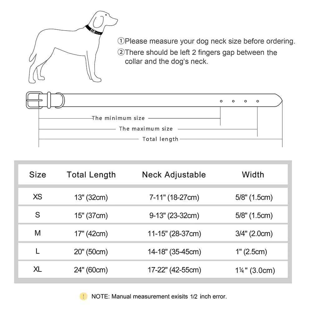 🐾 Collier en Cuir Personnalisé pour Chien – Avec Plaque Gravée Nom & Téléphone - One PETS-TOP