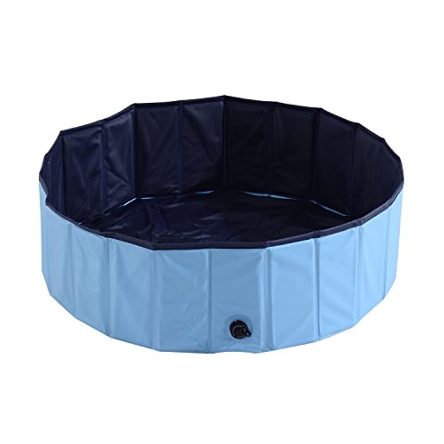 Piscine Pour Chien Bassin Pvc Pliable Anti-Glissant Facile À Nettoyer Diamètre 100 Cm Hauteur 30 Cm Bleu - One PETS-TOP