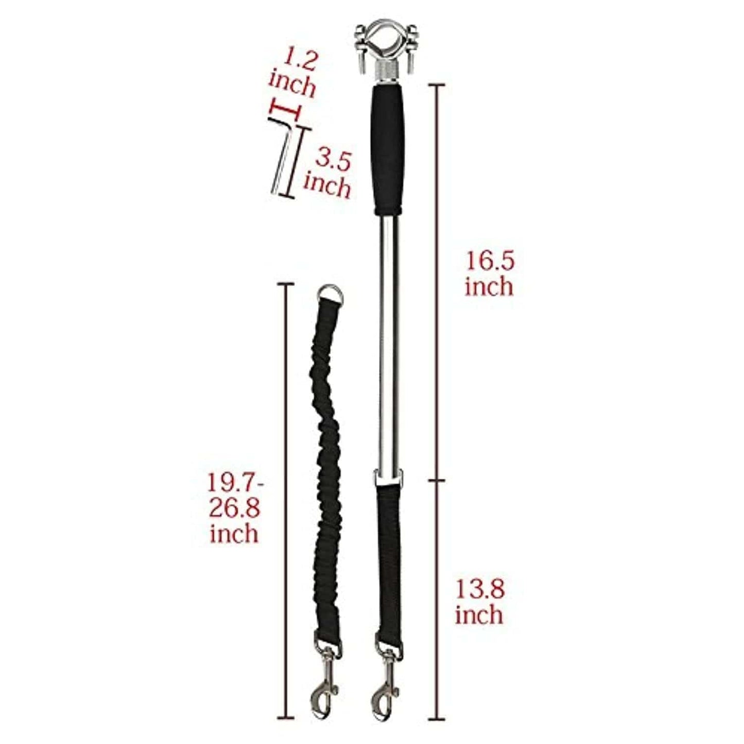 Poppy Pet Dog Bicycle Leash, Hands Free Bike Exerciser Lead Pour Chiens, Stabilité Contrôlée Cyclisme, Course Et Exercice De Marche Pour Vous Et Votre Chien, Noir, Pratique Et Utile - One PETS-TOP