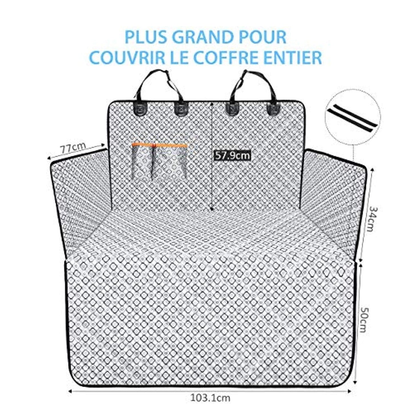 Protection Coffre Voiture Chien Étanche 100%, Housse Protection Coffre Antidérapante, Housse Voiture Chien Supérieure, Tapis Pique Niques, Compatible Avec La Plupart Des Suv, Argent - One PETS-TOP