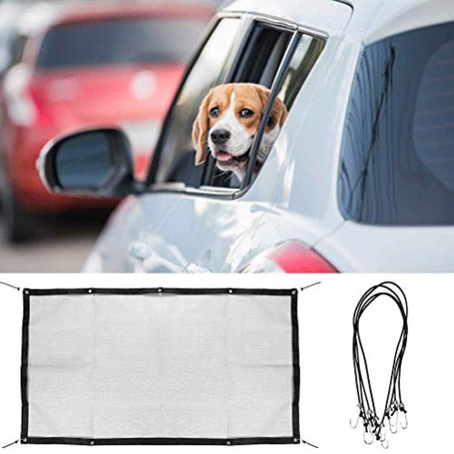Protection En Filet Filet Barriere De Securite De Voiture Pour Animal De Compagnie, Séparation Auto Pour Chien Chat Filet, Fixer Aux Sièges Pour Bloquer - One PETS-TOP
