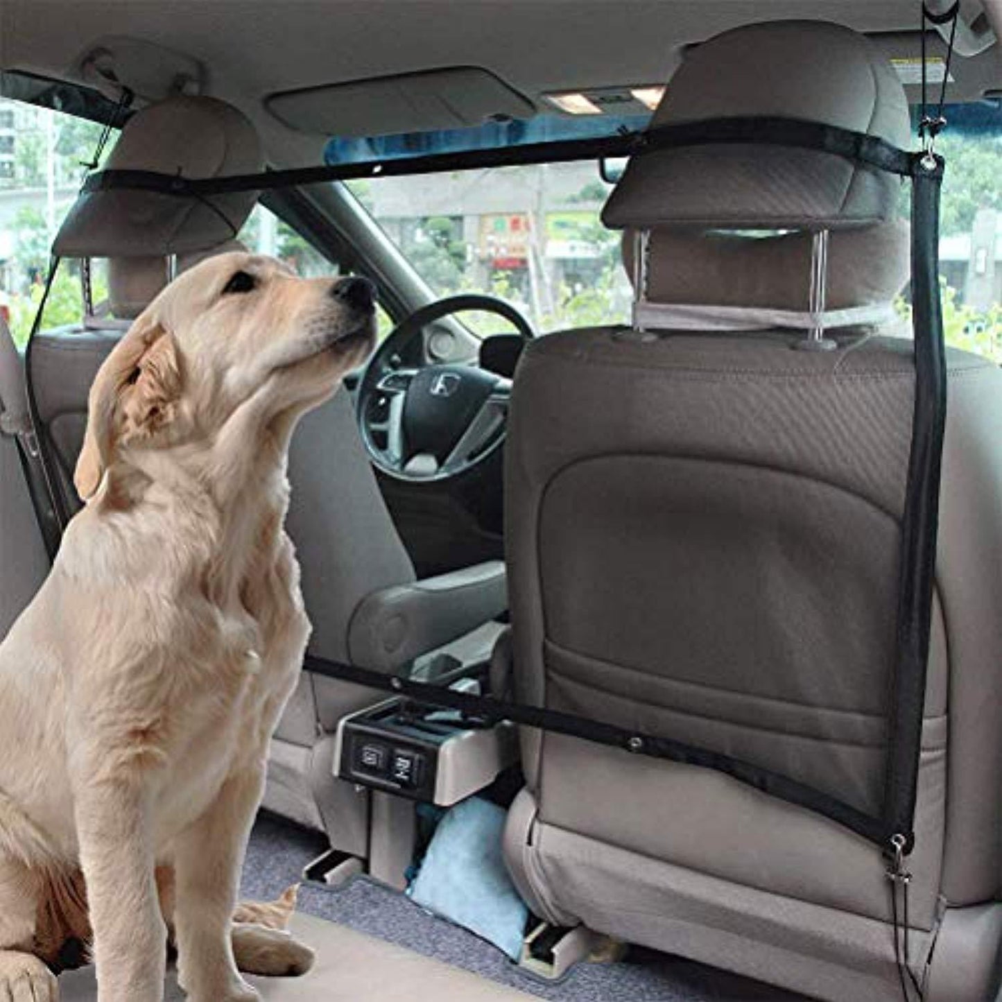 Protection En Filet Filet Barriere De Securite De Voiture Pour Animal De Compagnie, Séparation Auto Pour Chien Chat Filet, Fixer Aux Sièges Pour Bloquer - One PETS-TOP
