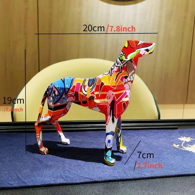 🎨 Statue Chien Coloré en Résine – Sculpture Décorative Moderne & Artistique 🐶 - One PETS-TOP