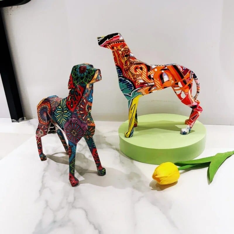 🎨 Statue Chien Coloré en Résine – Sculpture Décorative Moderne & Artistique 🐶 - One PETS-TOP