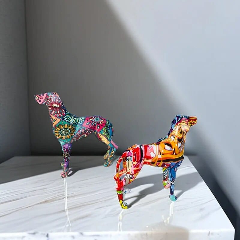 🎨 Statue Chien Coloré en Résine – Sculpture Décorative Moderne & Artistique 🐶 - One PETS-TOP