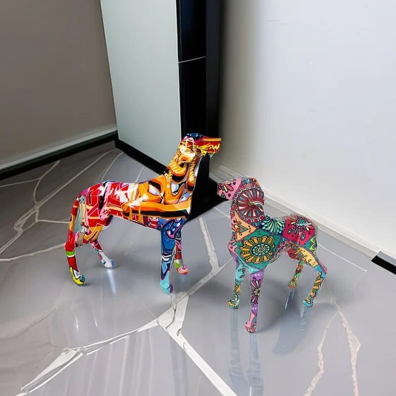 🎨 Statue Chien Coloré en Résine – Sculpture Décorative Moderne & Artistique 🐶 - One PETS-TOP
