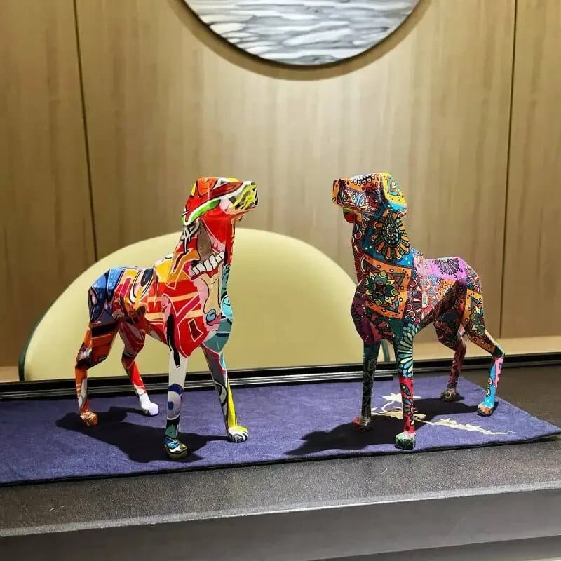 🎨 Statue Chien Coloré en Résine – Sculpture Décorative Moderne & Artistique 🐶 - One PETS-TOP