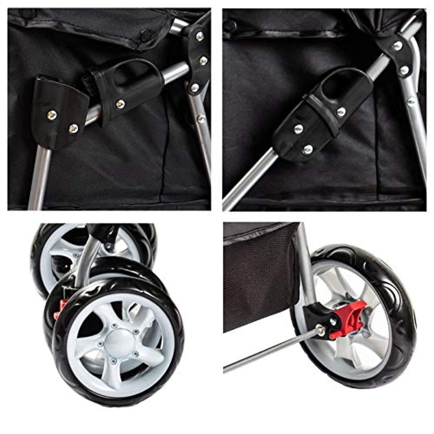 Poussette Chien Chat Poussette Avec 4 Roues Rouge One PETS-TOP