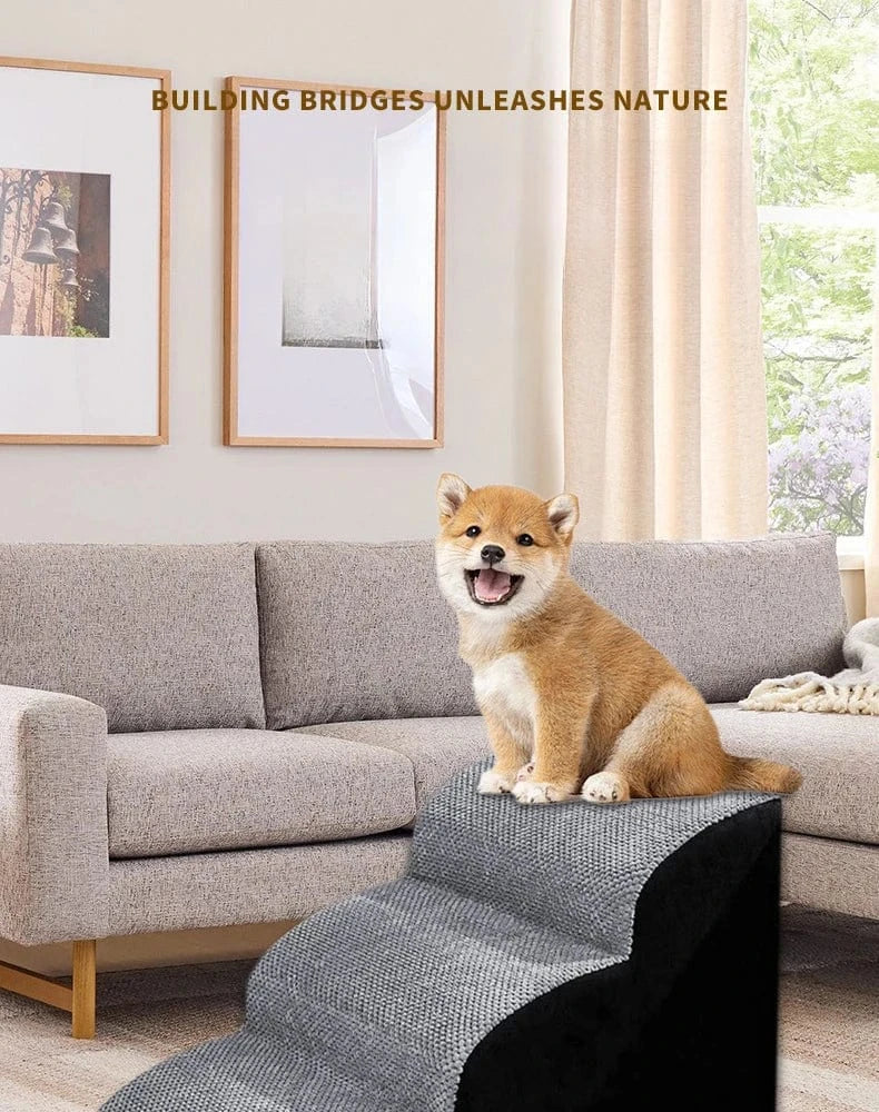 Rampe d’escalier lavable pour animaux – Mousse mémoire 2/3 marches One PETS-TOP