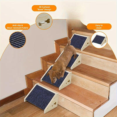 Rampe en bois pour chien – Portable, antidérapante et sûre pour escaliers 1 pièce One PETS-TOP