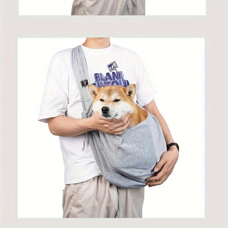 Sac bandoulière pour chien – Transport respirant, pliable et mains libres Gris One PETS-TOP