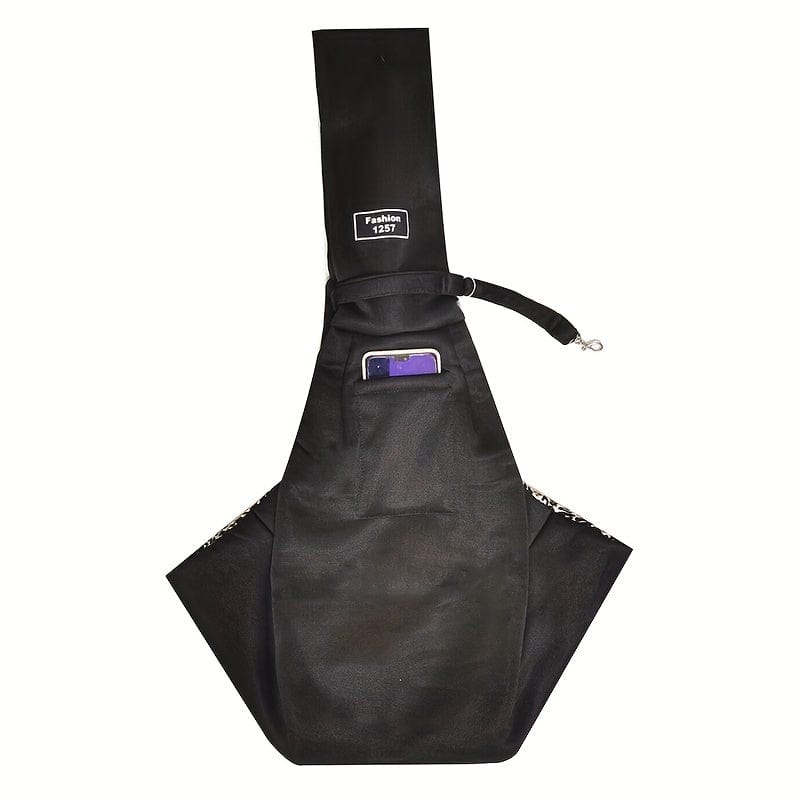 Sac bandoulière pour chien – Transport respirant, pliable et mains libres Noir One PETS-TOP