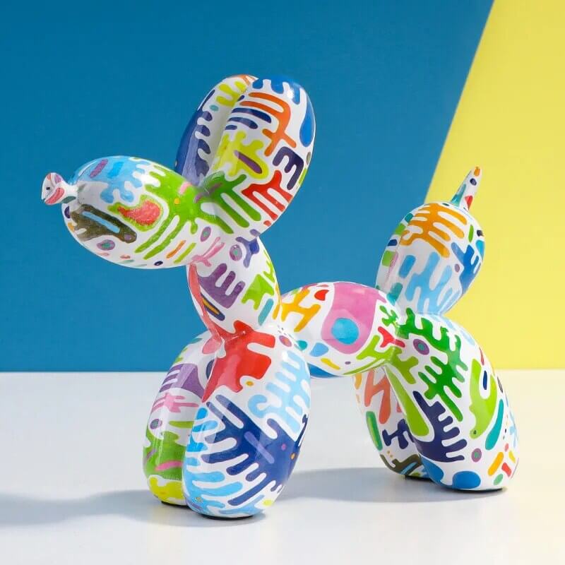 Chien Ballon Pop Art – Objet Déco Résine Colorée - One PETS-TOP