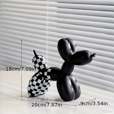 Sculpture chien ballon moderne noir et blanc – Décoration design - One PETS - TOP