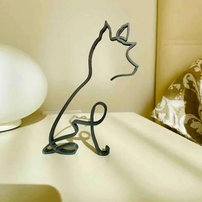Sculpture De Chien En Métal Minimaliste - One PETS-TOP