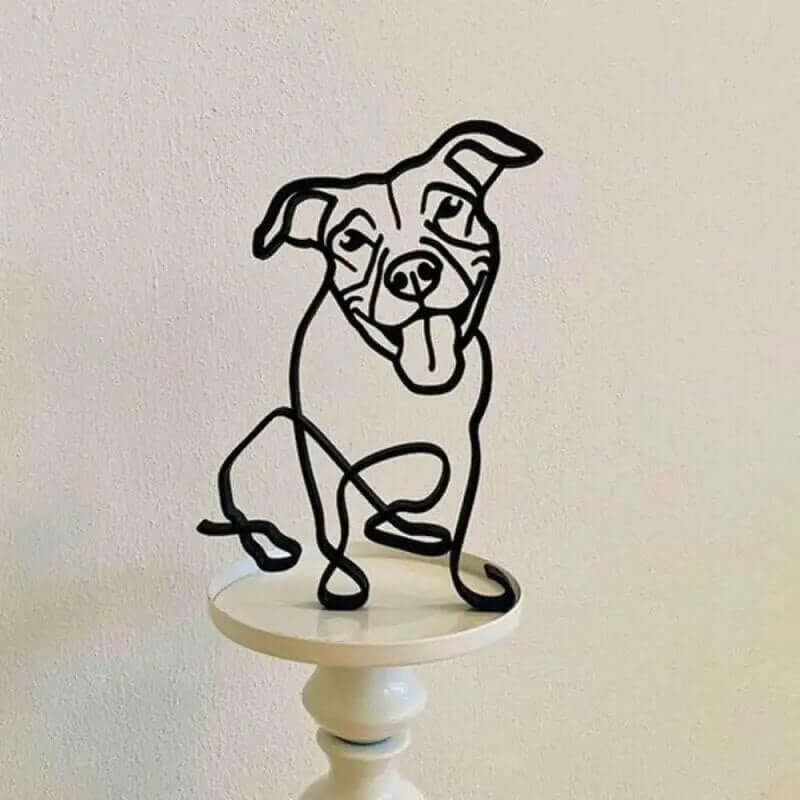Sculpture De Chien En Métal Minimaliste - One PETS-TOP