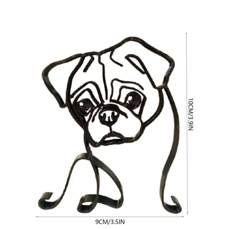 Sculpture De Chien En Métal Minimaliste - One PETS-TOP