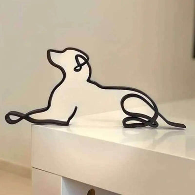 Sculpture De Chien En Métal Minimaliste One PETS-TOP
