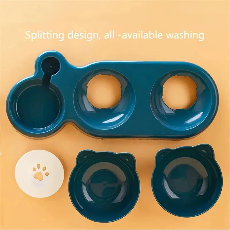 Station d’alimentation 3-en-1 pour chat – Bols & abreuvoir design One PETS-TOP
