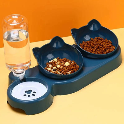 Station d’alimentation 3-en-1 pour chat – Bols & abreuvoir design One PETS-TOP