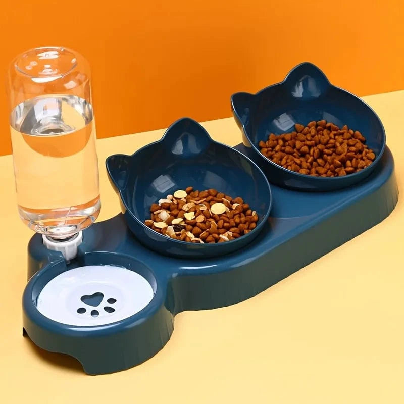 Station d’alimentation 3-en-1 pour chat – Bols nourriture & eau design One PETS-TOP