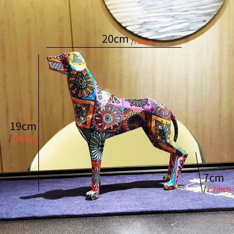 Statue Chien Coloré en Résine – Sculpture Décorative Moderne & Artistique PawLuxe™ 2 One PETS-TOP