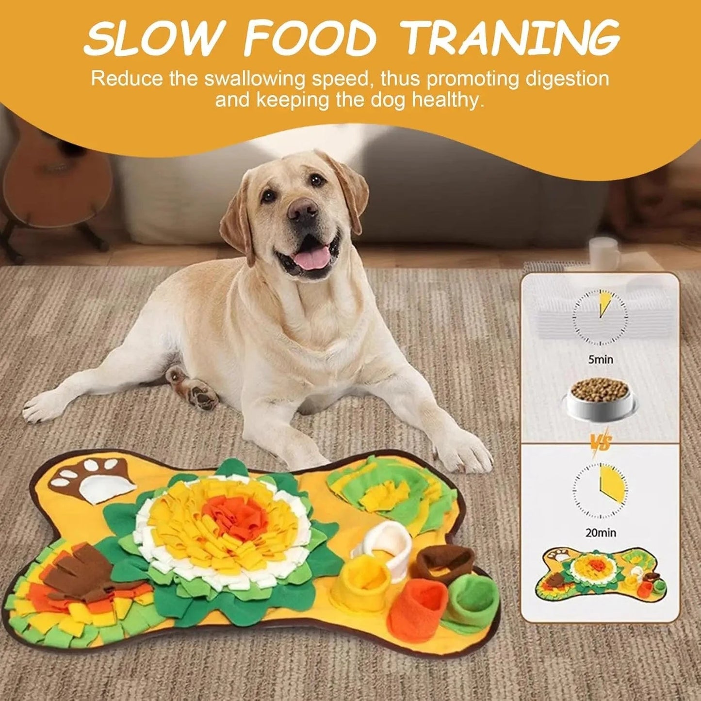 Tapis de reniflage interactif – Jeu éducatif & anti-stress pour chiens 64 x 43cm One PETS-TOP