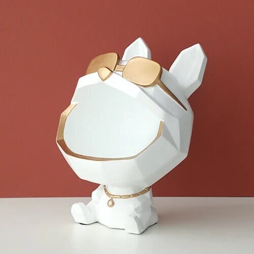 Vide-Poche Chien Design En Résine – Figurine Déco Avec Lunettes Dorées - One PETS-TOP