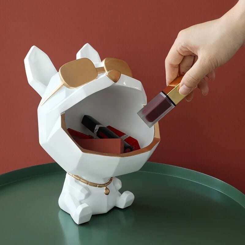 Vide-Poche Chien Design En Résine – Figurine Déco Avec Lunettes Dorées - One PETS-TOP