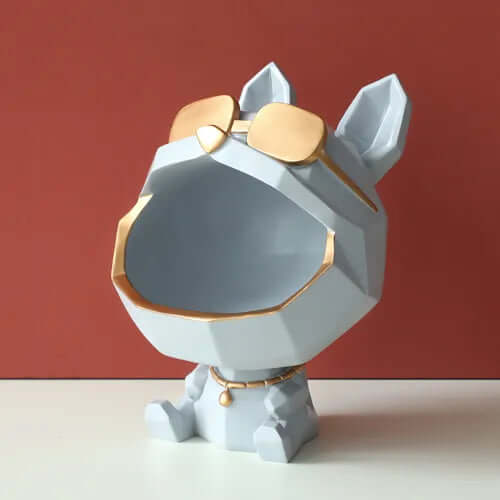 Vide-Poche Chien Design En Résine – Figurine Déco Avec Lunettes Dorées - One PETS-TOP