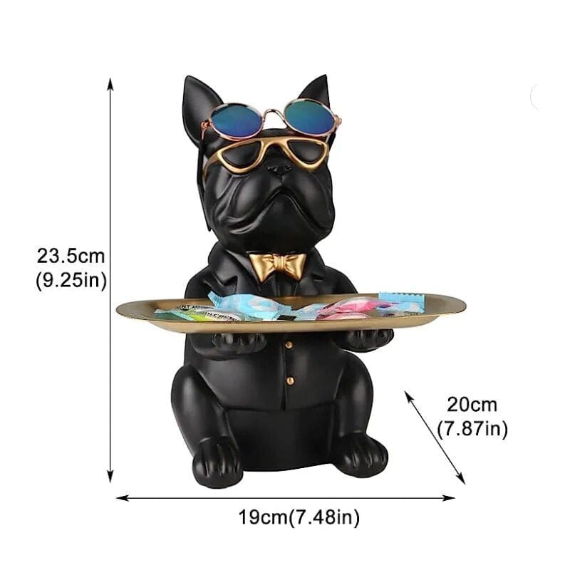 Bulldog Nordique Multifonctionnel - Statue De Rangement Orange One PETS-TOP