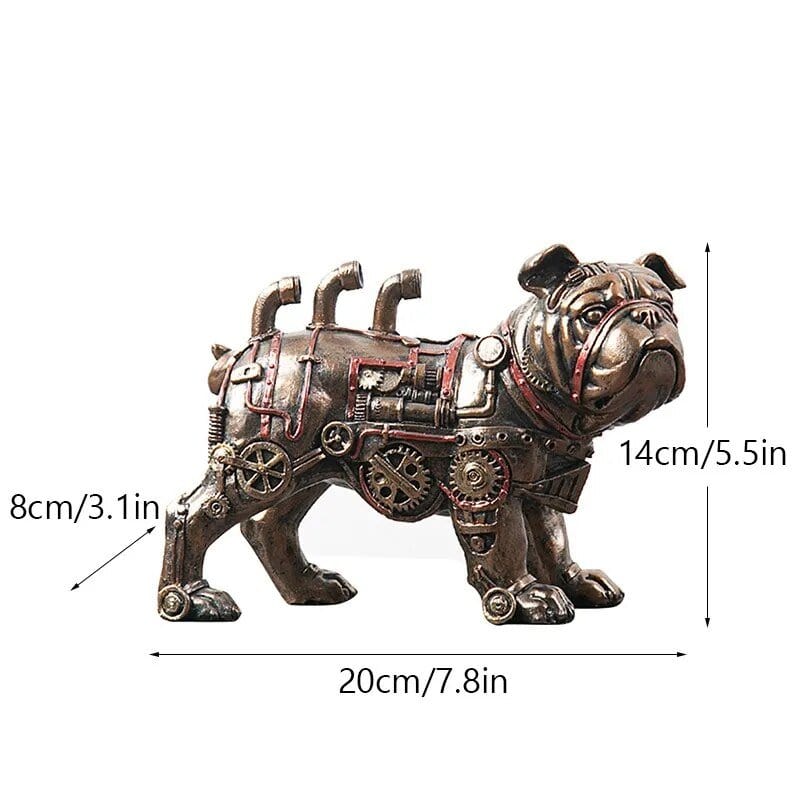 Bulldog Steampunk: Ornament Rétro & Unique Pour Déco light brown One PETS-TOP