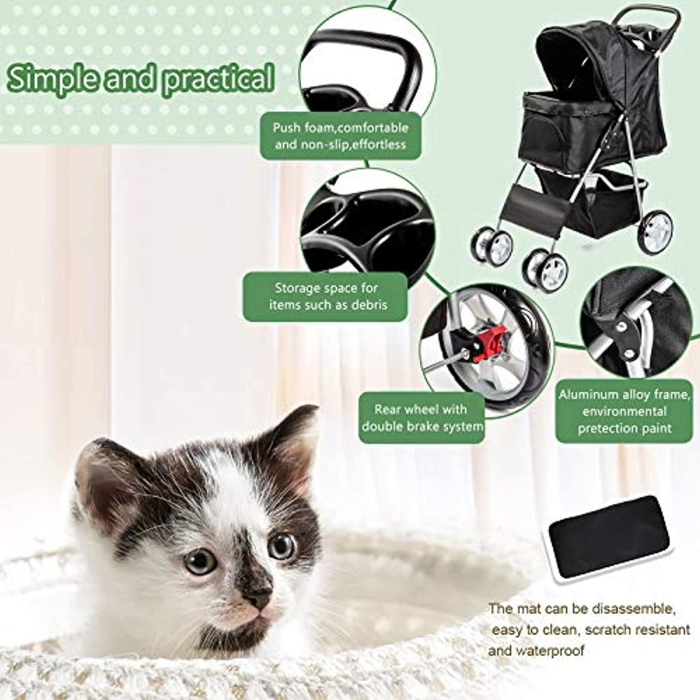 Chariot De Luxe Pour Animaux De Compagnie Rose One PETS-TOP