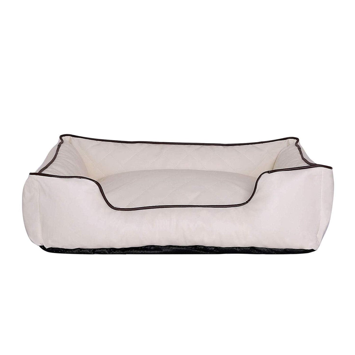 Lit En Cuir Matelassé/Housses Lavables Pour Chien Noir Dimension Extérieure 120 X 85 Cm Taille Xl beige / 65 x 45 cm, dimension extérieure One PETS-TOP