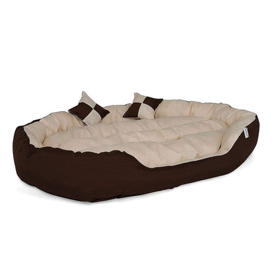 Lit/Canapé Lavable Avec Coussin Réversible Pour Chien - Marron/Beige Différentes Tailles - One PETS - TOP