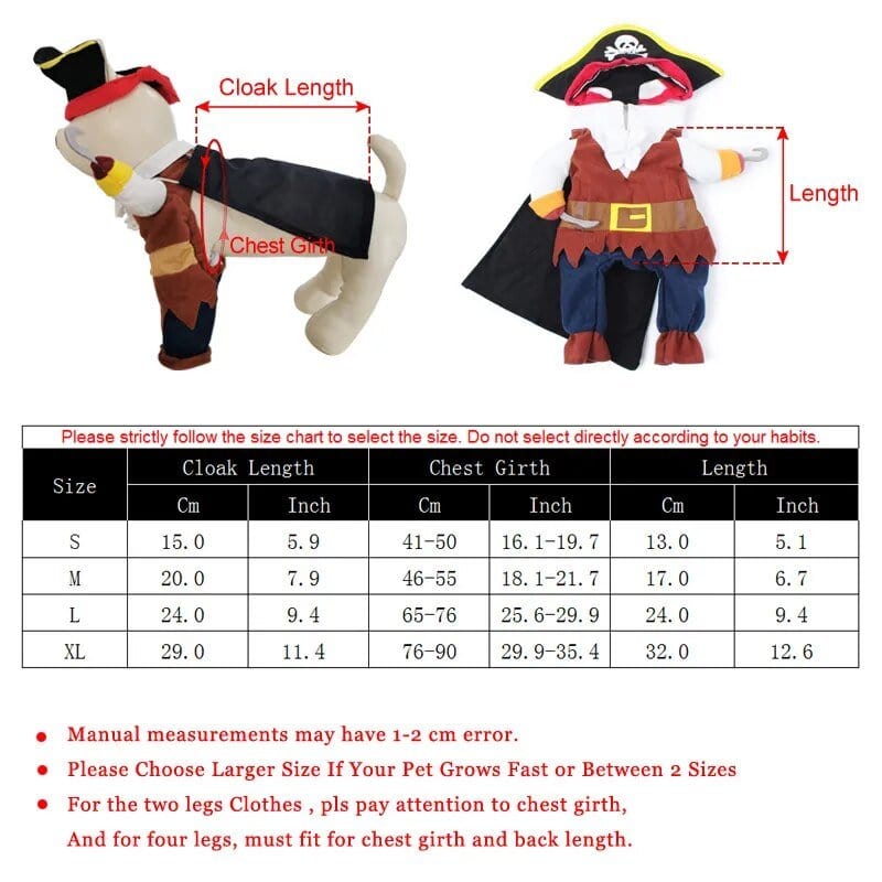 Déguisement Pirate Amusant Pour Chiens Et Chats 🏴☠️🎃🐶🐱 - One PETS-TOP