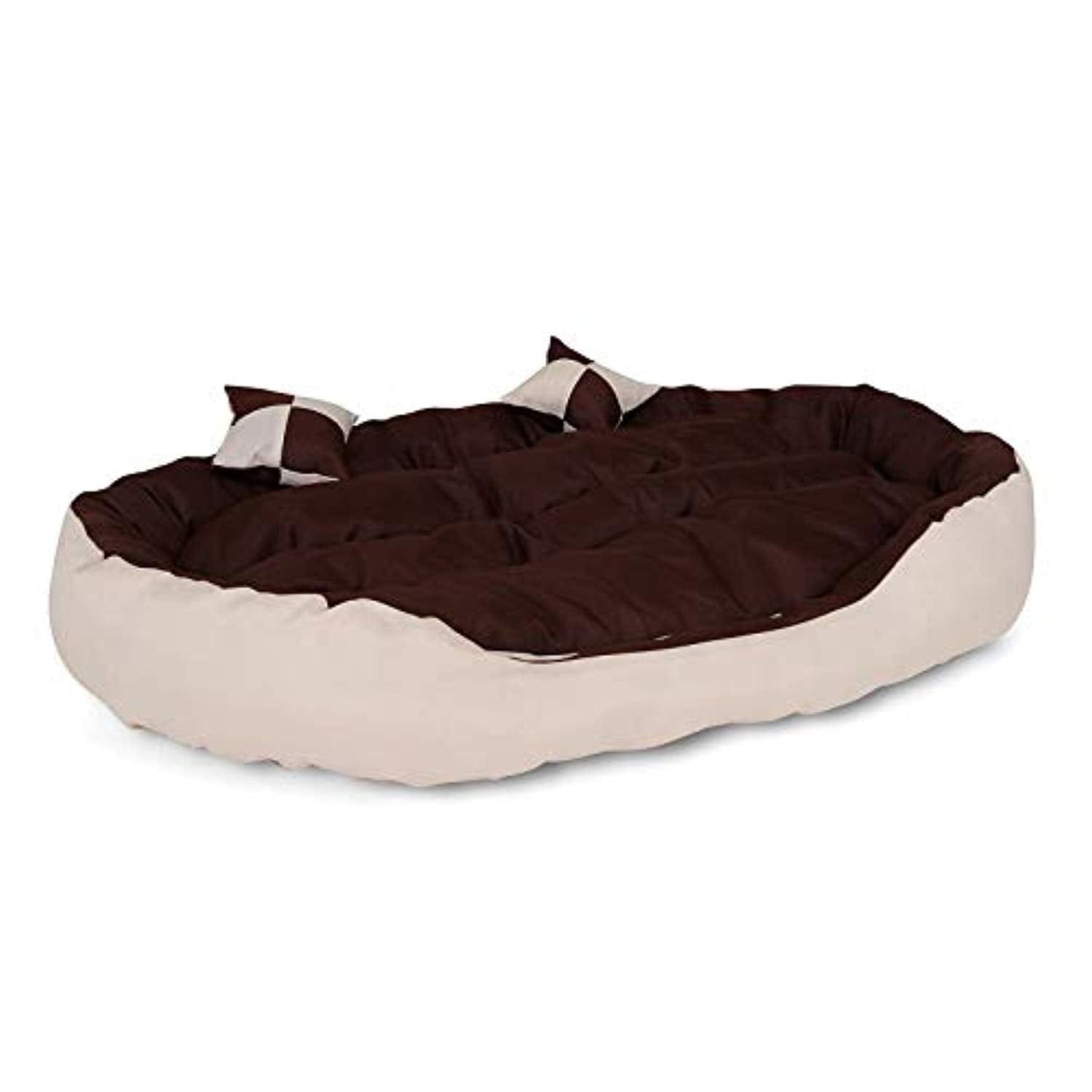 Lit/Canapé Lavable Avec Coussin Réversible Pour Chien - Marron/Beige Différentes Tailles - One PETS-TOP