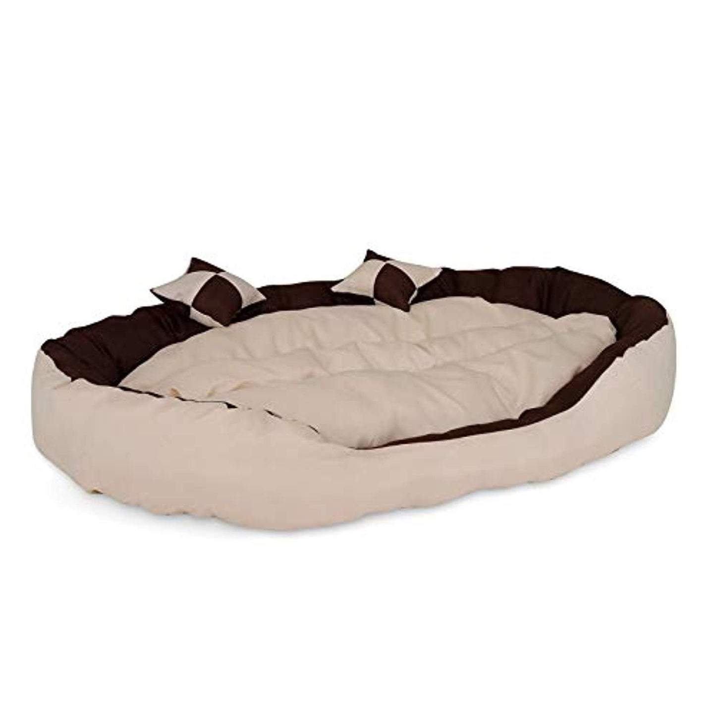 Lit/Canapé Lavable Avec Coussin Réversible Pour Chien - Marron/Beige Différentes Tailles - One PETS-TOP