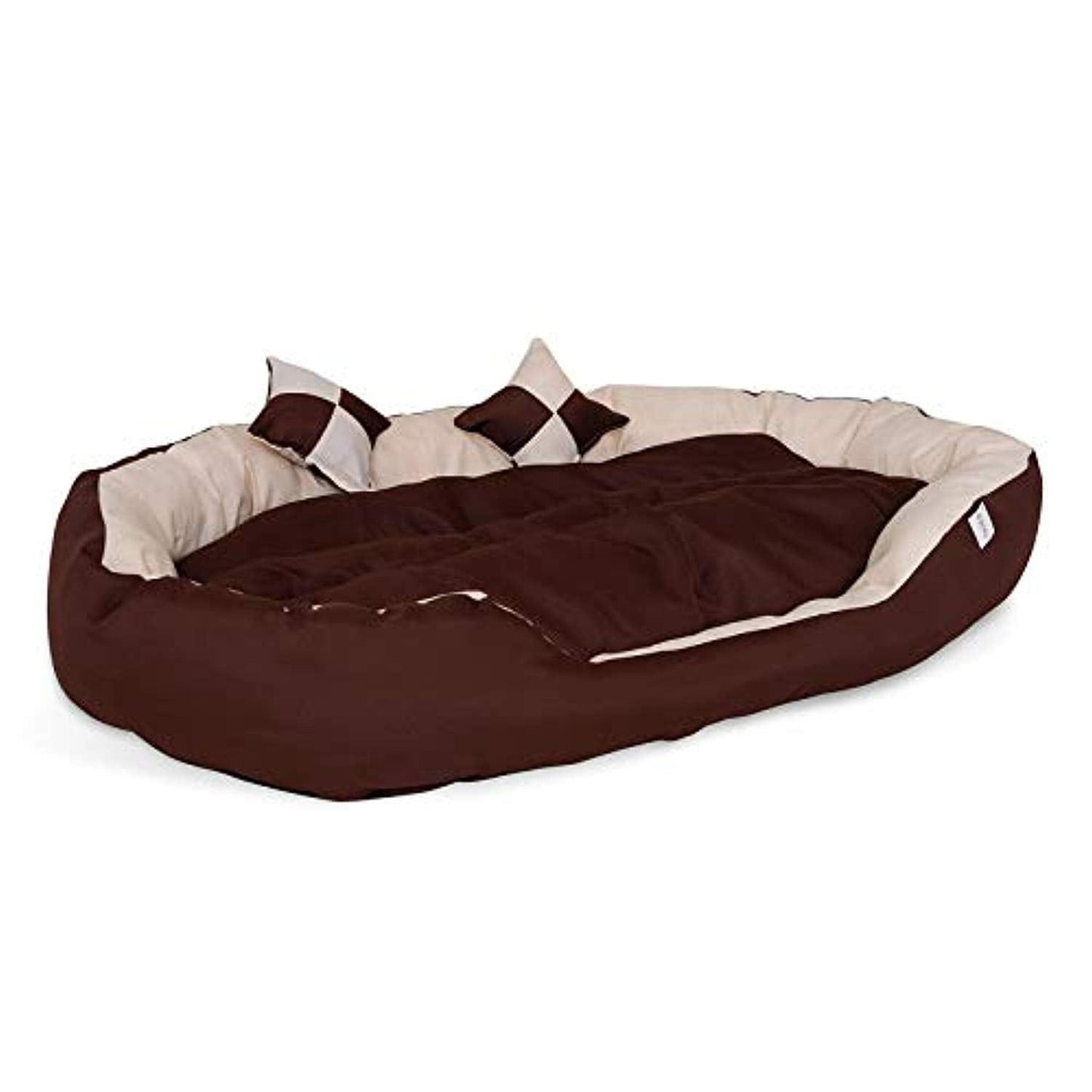 Lit/Canapé Lavable Avec Coussin Réversible Pour Chien - Marron/Beige Différentes Tailles - One PETS-TOP