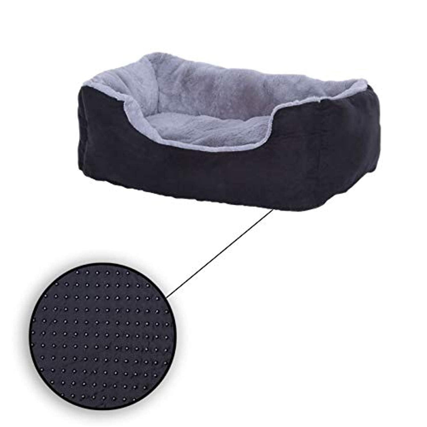 Lit Chien Coussin Chien Panier Chien Avec Coussin Taille S Gris/Noir - One PETS-TOP