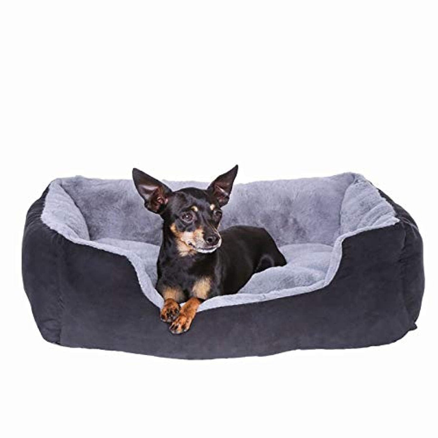 Lit Chien Coussin Chien Panier Chien Avec Coussin Taille S Gris/Noir - One PETS-TOP