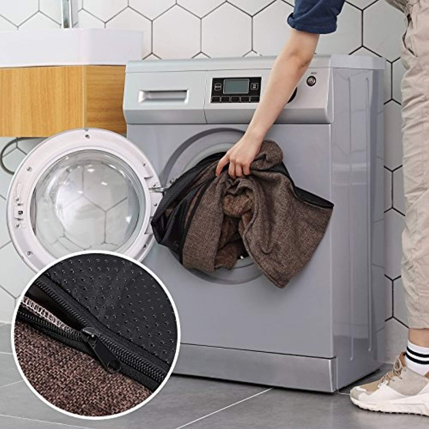 Lit Pour Chien Panier Revêtement En Tissu Style Ours En Peluche Déhoussable Et Lavable En Machine, Marron - One PETS-TOP